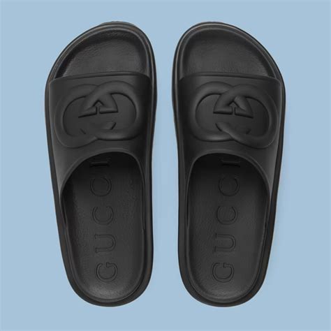 gucci rubber slide sandals replica uk|gucci interlocking g slide sandal.